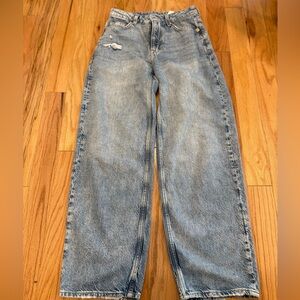 Women's Blue Baggy High Waist Jeans